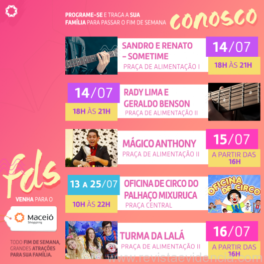 Final de Semana de entretenimento e cultura