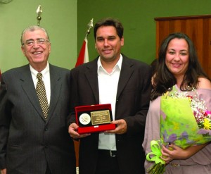 Homenagem Edil Adalberto Fassina, Agalmo Moro Filho e a colunista Viviane Vallim