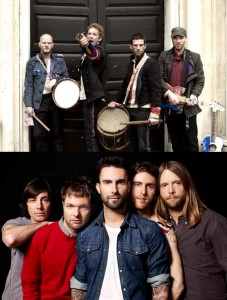 Coldplay (topo) e Maroon 5