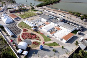 Vista aérea da Fazenda Cacimbas, em Acaraú (CE), local onde acontece o Festival Internacional do Camarão da Costa Negra