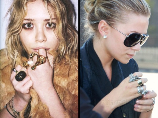 Mary-Kate Olsen é adepta dos máxi-anéis