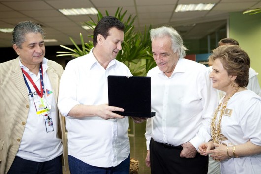 Maestro na Passagem do Ano Antonio Zimmerle, prefeito Gilberto Kassab, homenageado Maestro João Carlos Martins e Alda Marco Antonio