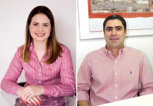 Sílvia Cunha, gerente de Marketing do Maceió Shopping, e Carlos Rodas, gerente comercial do Maceió Shopping, integram a comitiva da Alshop