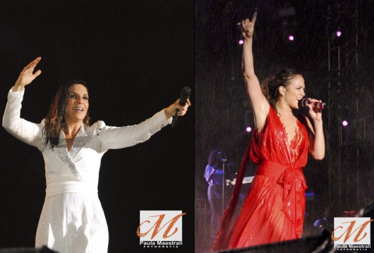 Ivete Sangalo (e) e Jennifer Lopes (d)