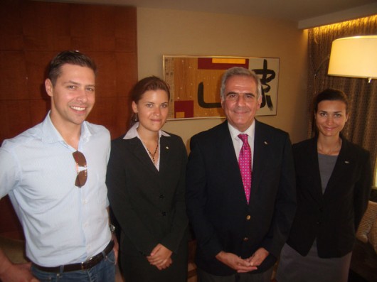 Viagem internacional César Gil, diretor do hotel Mandarin Oriental Genebra com a equipe Adrien Genier, ele que atua no órgão de turismo Suiça&São Paulo