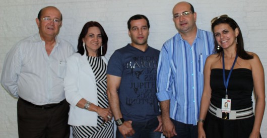 Lançamento Hospital Vida Equipe Primeira Edição: Luiz Carlos Barreto, dir. presidente do Primeira Edição, jornalista Gigi Accioly, jornalista Márcio Ândrei, o produtor Miguel Góes e a jornalista Luciana Martins.