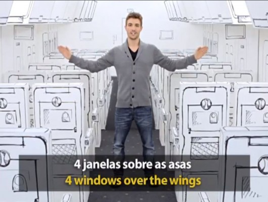 Trecho do safety video da companhia aérea TAP no Youtube