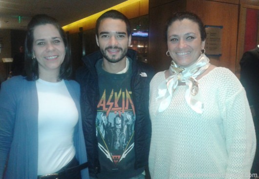 Beatriz Borghesi (chefe de grupos & eventos Meliá Paulista), ator Caio Blat e Johanna Montes (gerente de vendas do hotel Meliá Paulista)