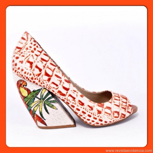 Peep toe com salto handmade 