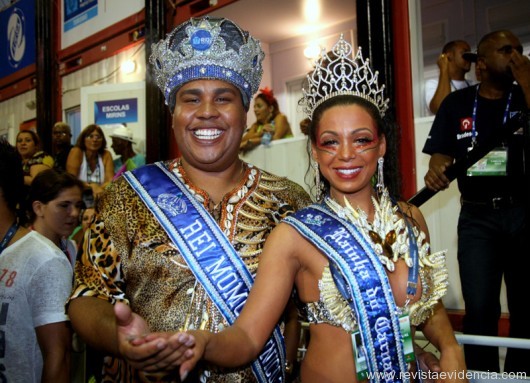 A corte do carnaval do Rio 2014, o Rei Momo Wilson dias da Costa e a Rainha Letícia Martins