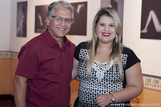 Hugo e a secretária estadual de cultura, Mellina Freitas