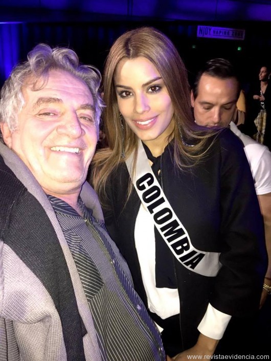 O repórter fotográfico Anonio Salani e a bela Miss Colombia