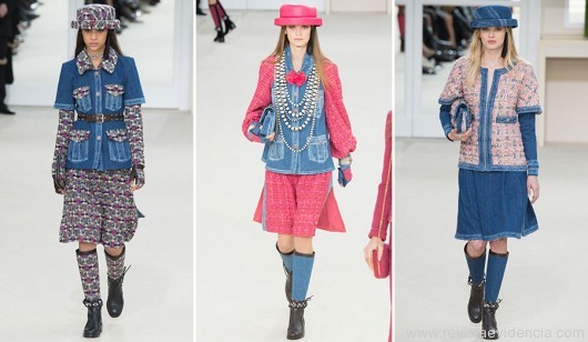 Chanel. Talvez essa combinação jeans + tweed seja a mais polêmica da coleção... mas, adorei!