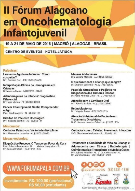 II Fórum Alagoano em Onco-hematologia Infantil e juvenil acontece na próxima semana