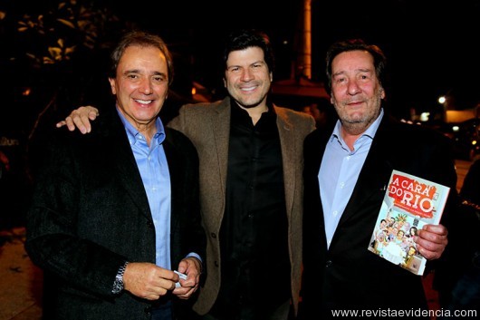 O global Reginaldo Leme  com o cantor Paulo Ricardo e o empresário Luiz Aranha Neto
