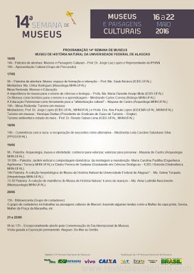 Museu de História Natural divulga programação da 14ª Semana Nacional dos Museus