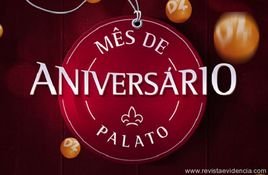 Em seu mês de aniversário, Palato vai sortear quatro vale-compras de 50 mil Dotz