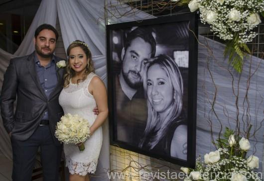 Tiago Gois e Jordana Cavalcante na cerimônia religiosa (Foto: Divulgação)