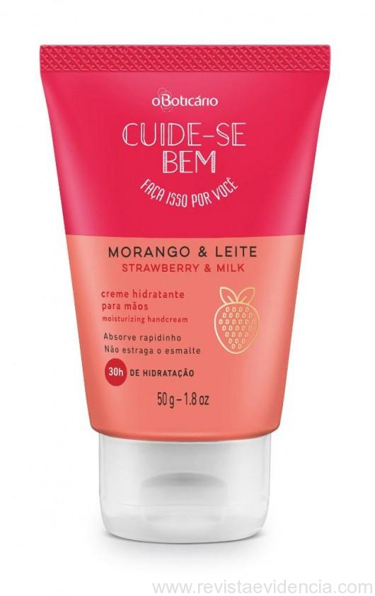 Creme hidratante para mãos morango&leite