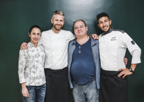 Chef Davide Larise, chef Francisco Frasson (TRYP Higienópolis) e o chef Nabil Bakouss.