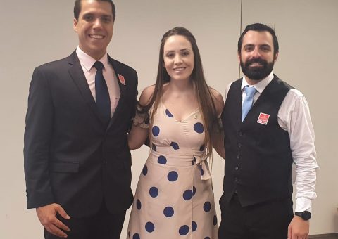 Marcelo Quelho Filho, Presidente Nacional da CONAJE, Jayana Nicaretta da Silva, Sec Nac de Juventude do Min da Mulher, Família e DH e Thaynan Mariano Costa, Presidente Nacional da JCI Brasil