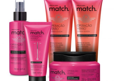 Match Operação Verão protege e restaura imediatamente os cabelos dos danos causados pela estação mais quente do ano