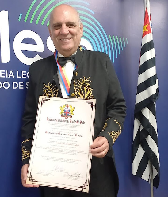Cesar Romão renomado palestrante e escritor é homenageado pela ACADEMIA DE CIÊNCIAS LETRAS E ARTES DE SÃO PAULO