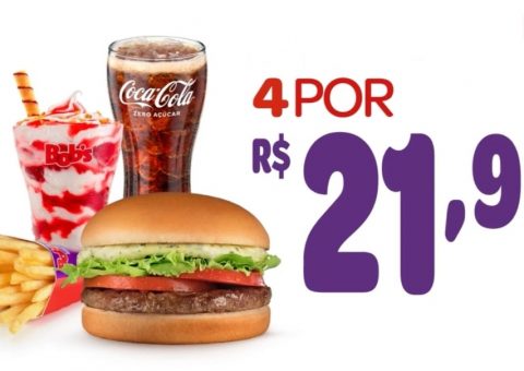 Bob’s entra na guerra dos fast foods e lança combo de 4 itens por R$ 21,90
